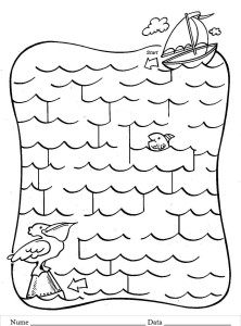 Labirint - Planse de colorat si educative