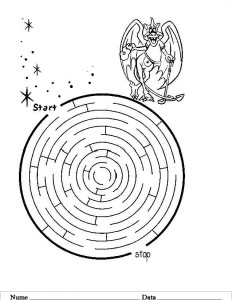 Labirint - Planse de colorat si educative