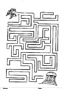 Labirint - Planse de colorat si educative