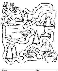 Labirint - Planse de colorat si educative