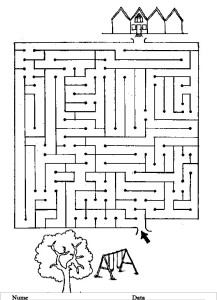 Labirint - Planse de colorat si educative