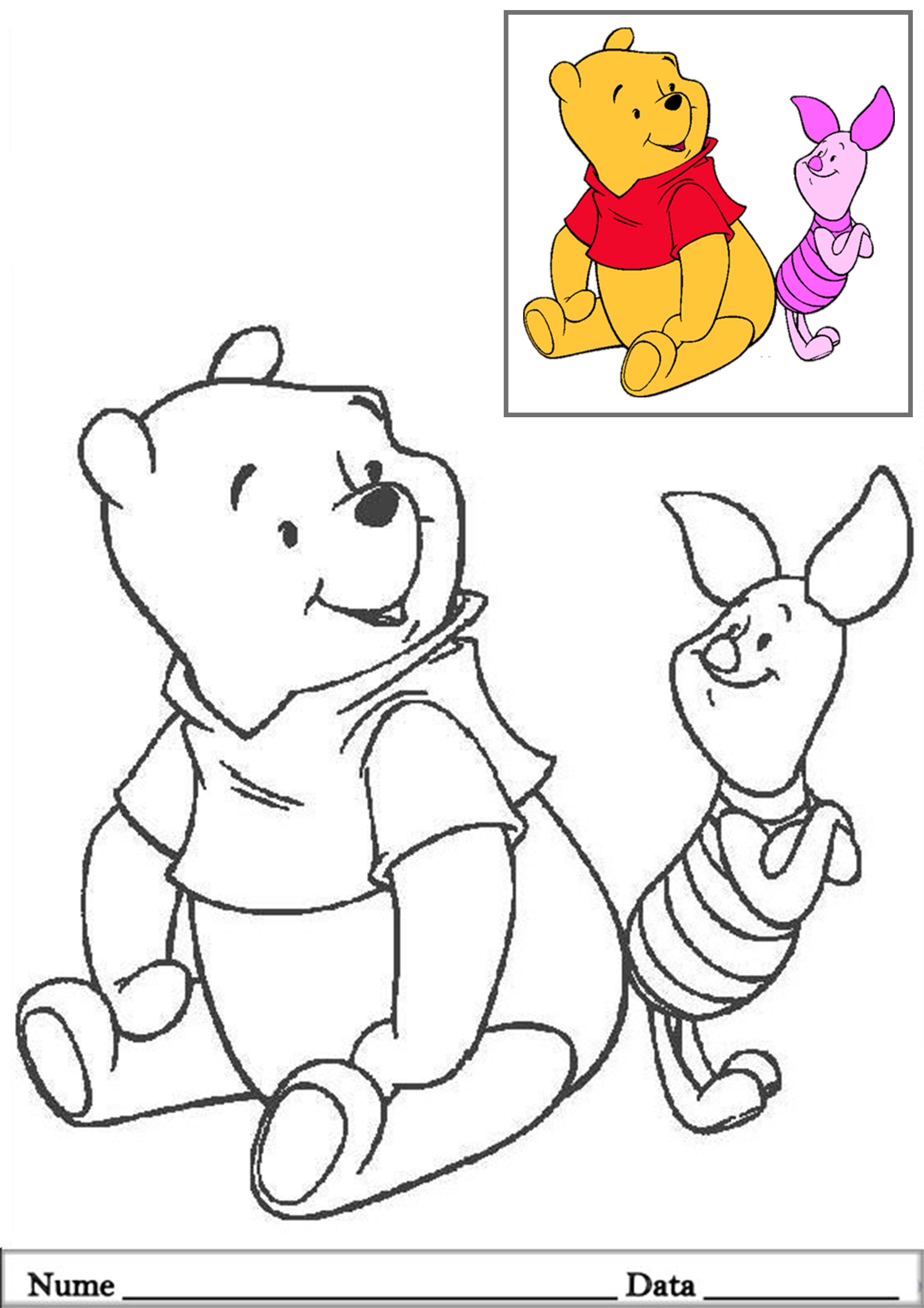 Winnie Planse de colorat si educative